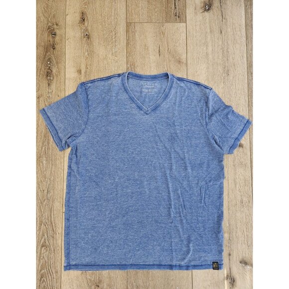 Lucky Brand Venice Burnout Mens Short Sleeve V Neck Tee Shirt Size L Blue - Picture 2 of 7